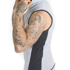mens zipper up sleeveless hoodie training gym active wear - Image 5