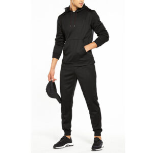 private label men gym clothing embroidery black plain hoodie graphic - Image 4