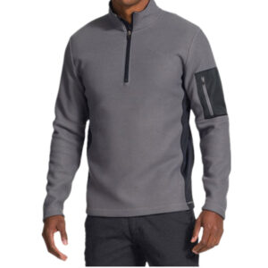 quarter Zip 4-way stretch sports wear blank smooth sweatshirts mens - Image 2