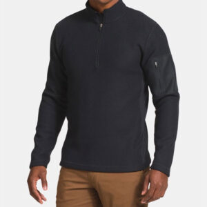 quarter Zip 4-way stretch sports wear blank smooth sweatshirts mens - Image 3