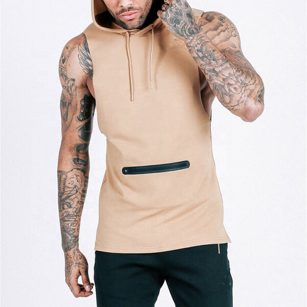 wholesale sleeveless streetwear hoodie plain hoodies for men