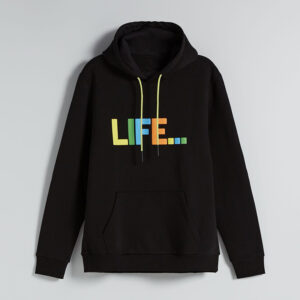 Anti-pilling Custom Oem Black young Street Wear 3D Puff Printing Cotton Hoodie