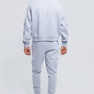 Boxy Fit Cargo Funnel Neck Custom Fleece Tracksuit