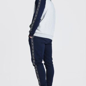 Custom Colour Block Hooded Tape Tracksuit for Men