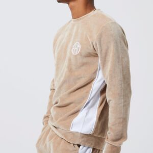 Personalized Velour Tracksuit with Side Panel Sweatshirt