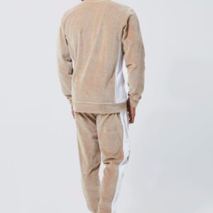 Personalized Velour Tracksuit with Side Panel Sweatshirt