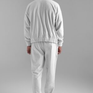 Premium Quality Custom White Bomber Velour Tracksuits Zipper Jacket & Pants