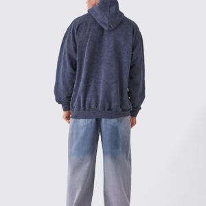 Oversized Acid Wash Graphic Pullover Hoodie - Image 2
