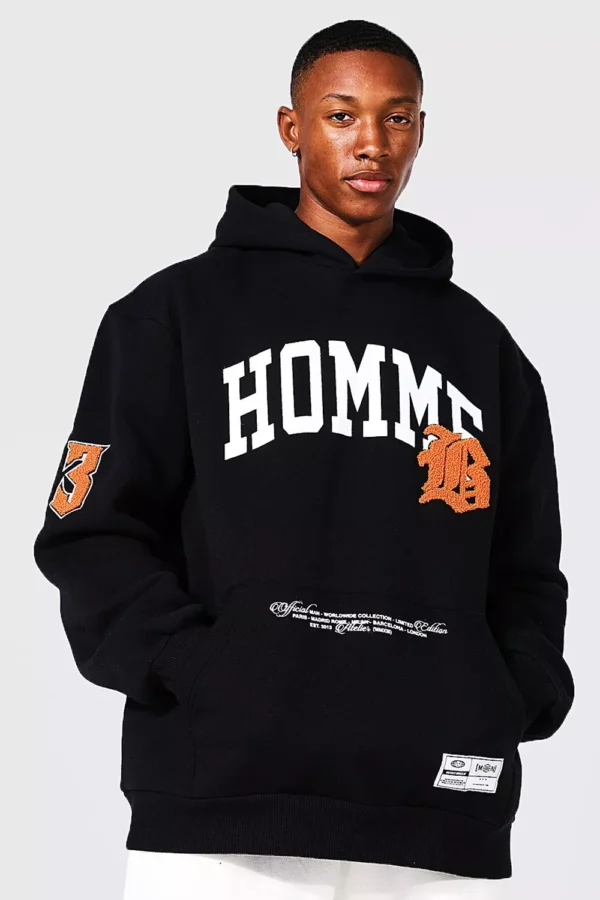 Oversized Custom Embroidery & Chenille Applique Varsity Hoodie