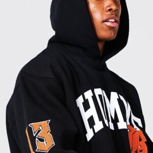 Oversized Custom Embroidery & Chenille Applique Varsity Hoodie - Image 2