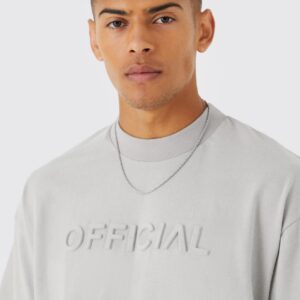 Oversized Embossed Detail T-shirt - Image 3