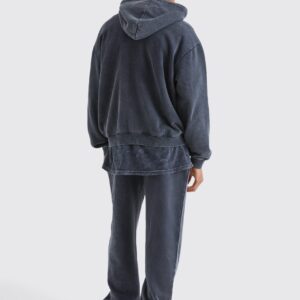 Oversized Zipper Acid Wash Hoodie - Image 2