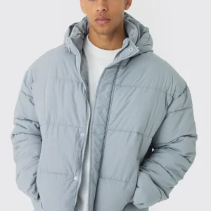 Custom Crinkle Nylon Puffer Jacket — Premium Streetwear for Your Brand