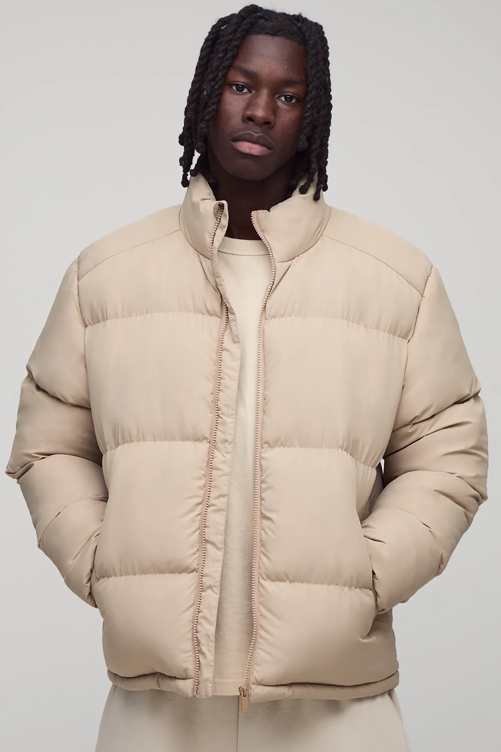 Custom Cream Puffer Jacket — Premium Outerwear for Streetwear Brands