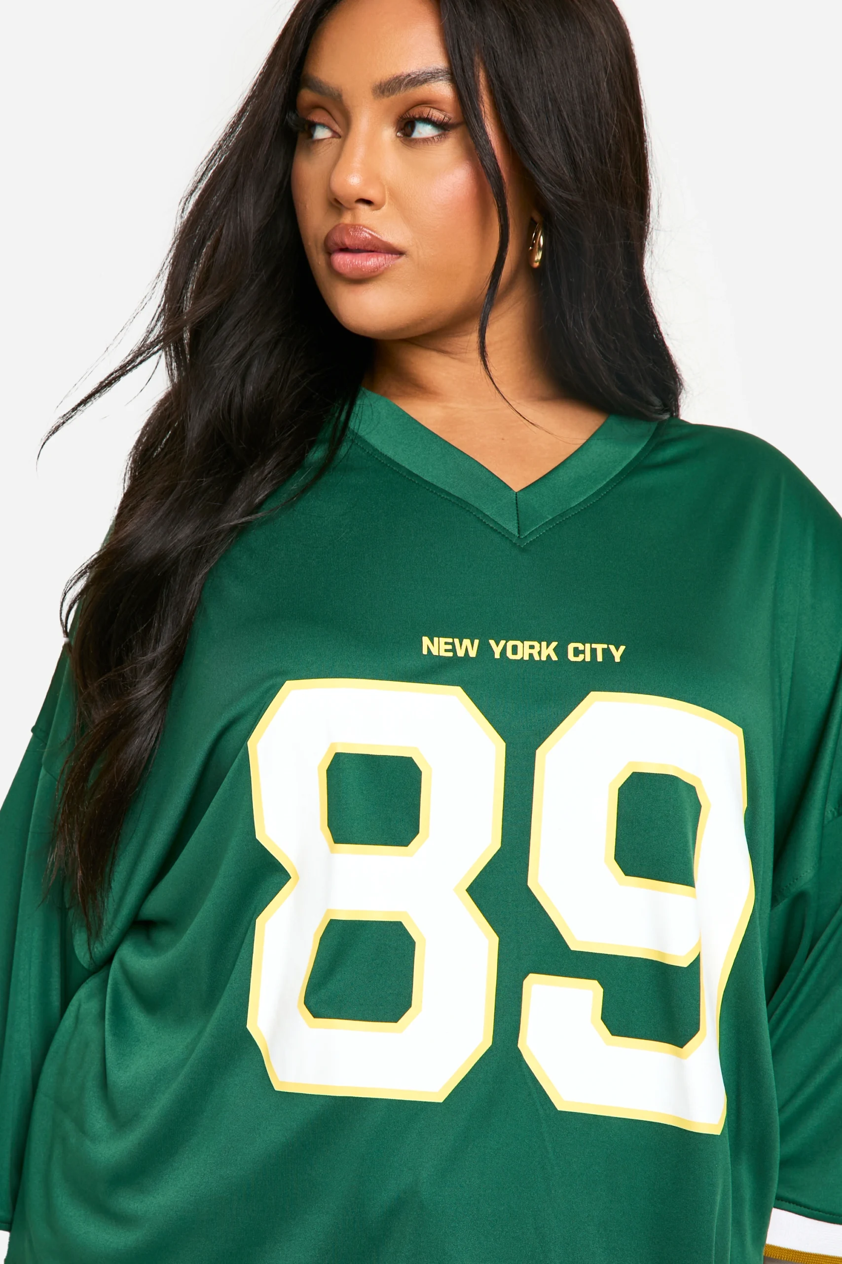 89 New York City Slogan Women's Dropshoulder Football Jersey